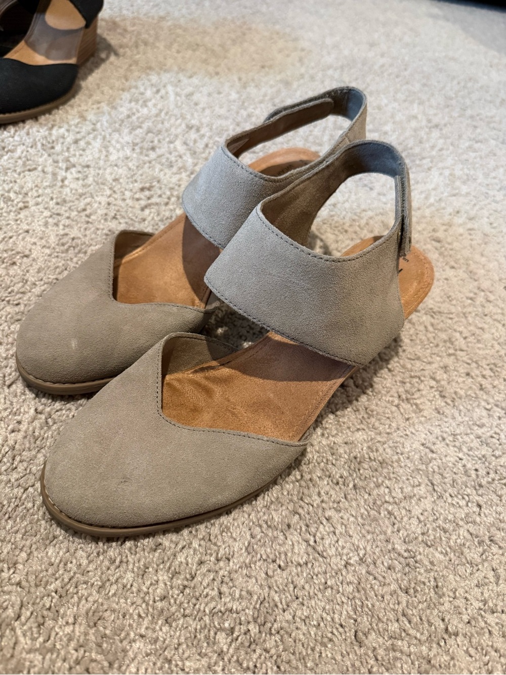 Toms Gray Suede Slingback Mules - Picture 2 of 4